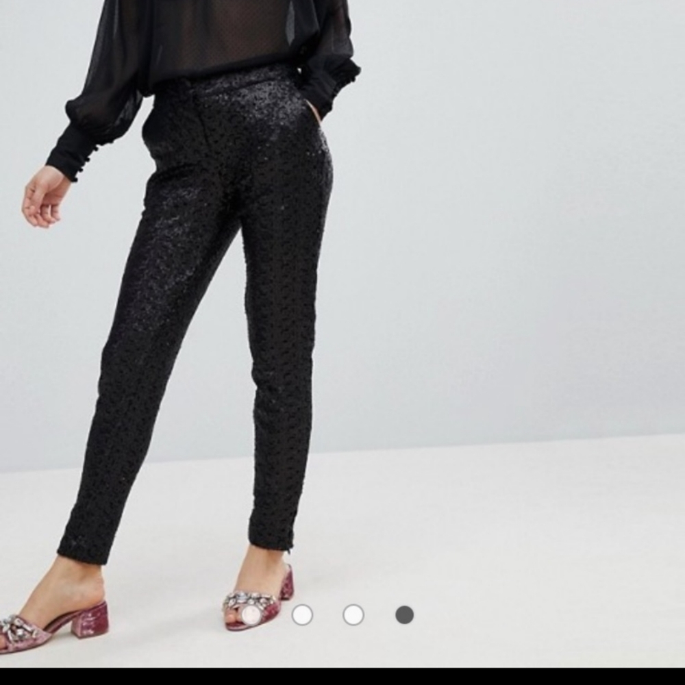 NWT New Look Skinny Cigarette Sequin Pants ASOS